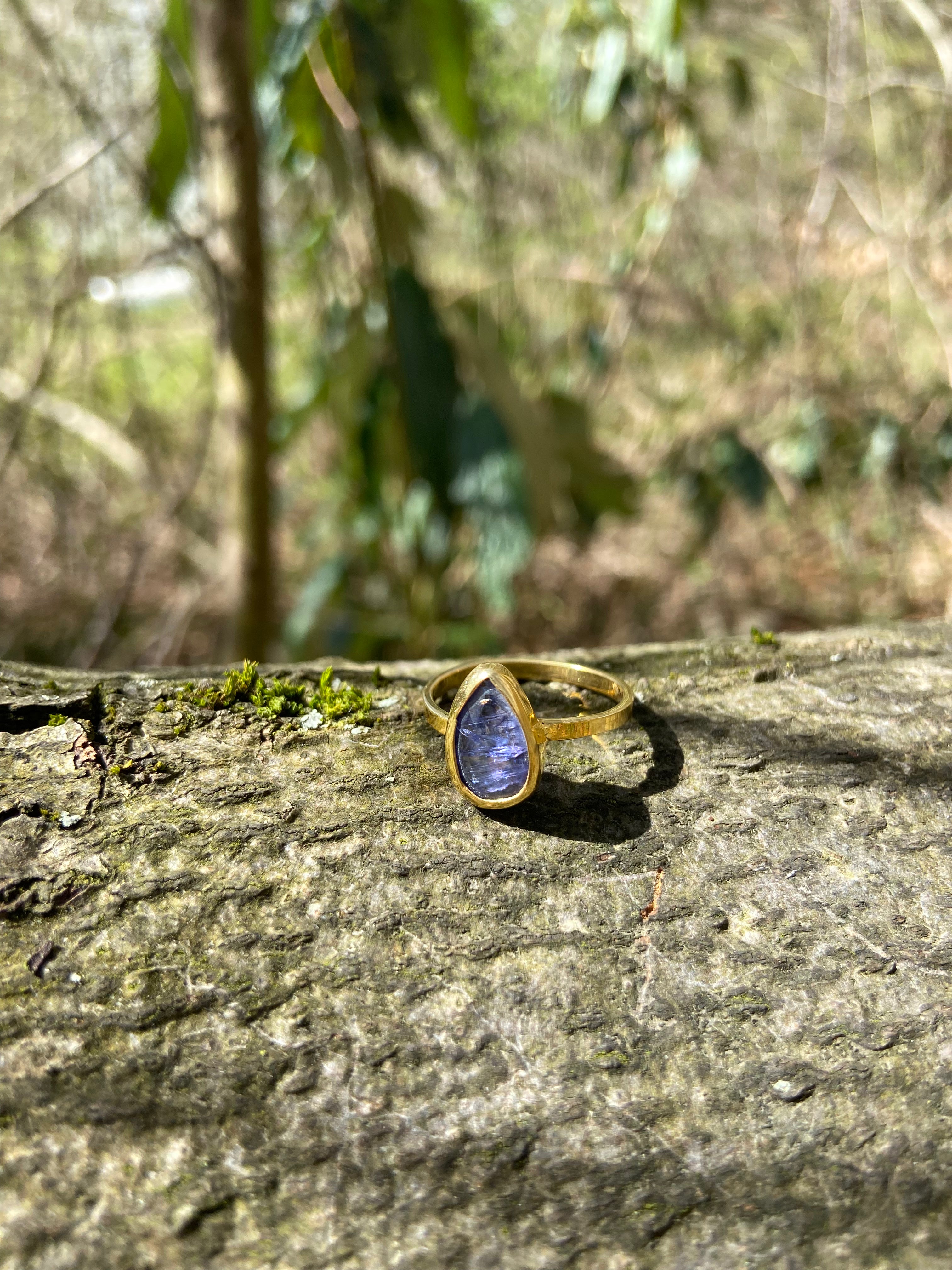 Ring Citrin blau
